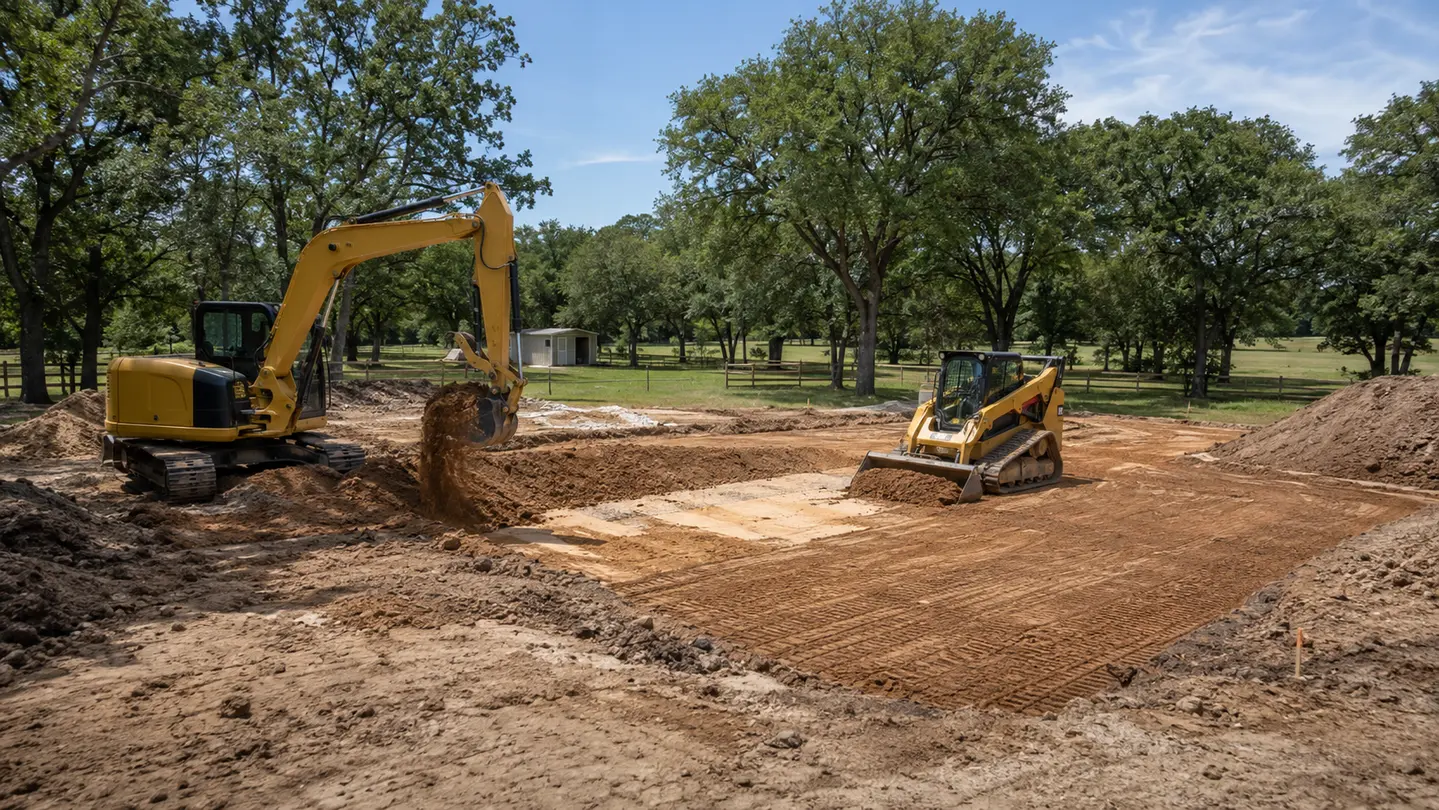 Representative backfill placement and rough grading after removal of an older improvement.